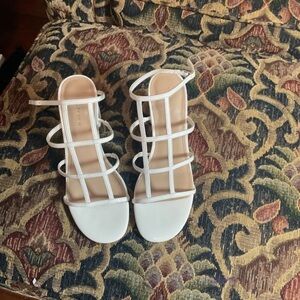 Marc Fisher White Multi-Strap Open-Toe Heels